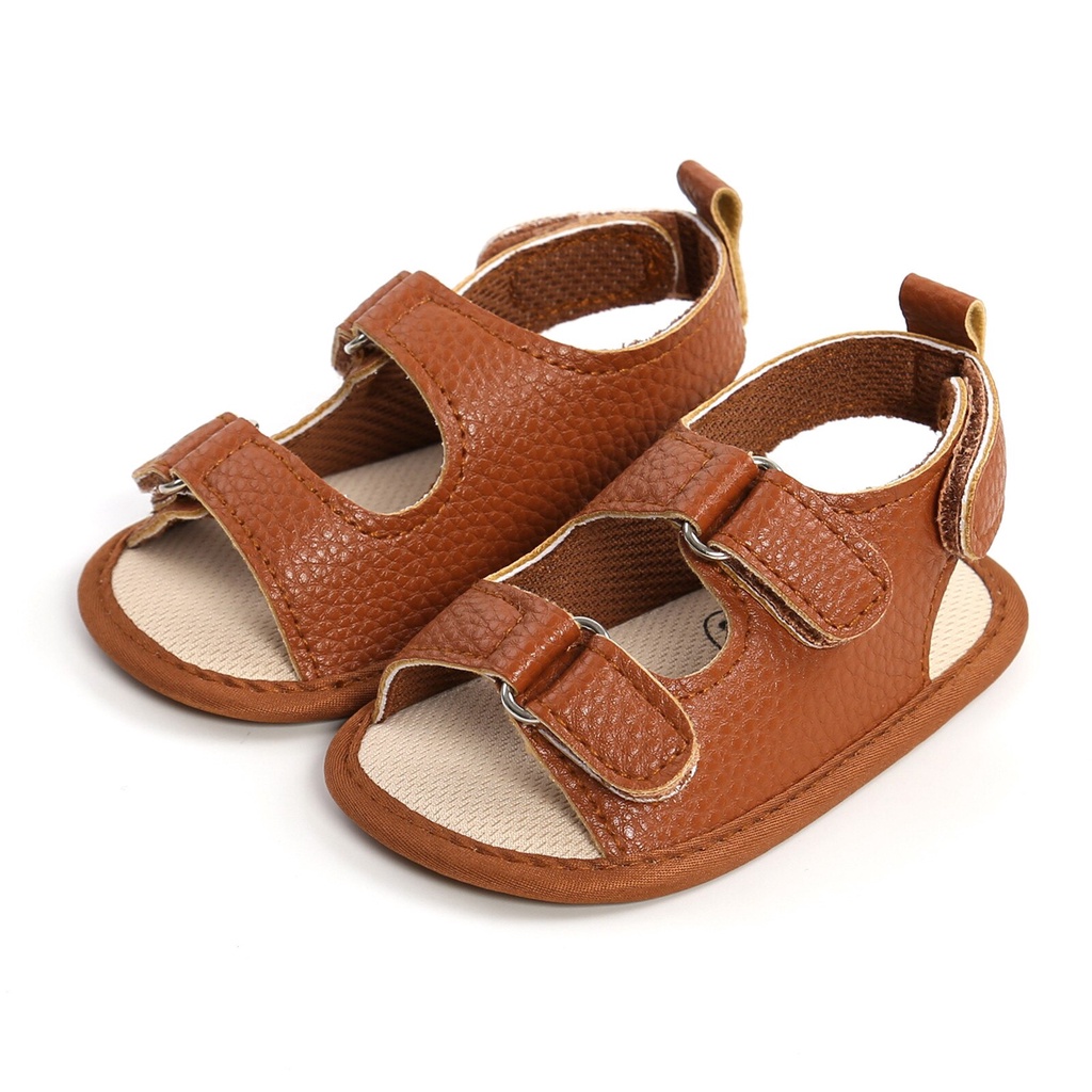 Sandal Bayi Laki Laki Perempuan Umur 0 - 12 Bulan Sendal Bayi Sepatu Sandal Anak Bayi Laki Laki Perempuan Murah Umur 0 - 14 Bulan, umur 1 Tahun Tan LK07