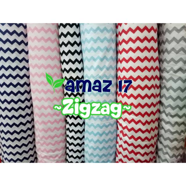Zigzag / kain sprei meteran bahan katun lokal motif star