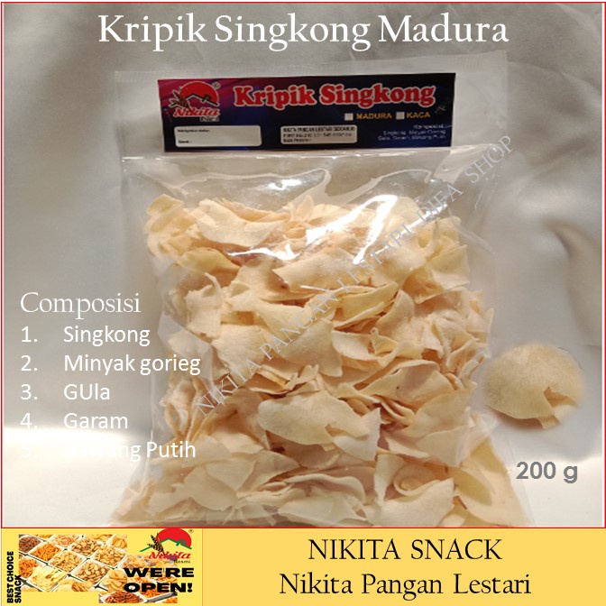 kripik singkong madura 200g, renyah,kriuk,garing,sehat,lezat,camilan sehat DIFA Shop