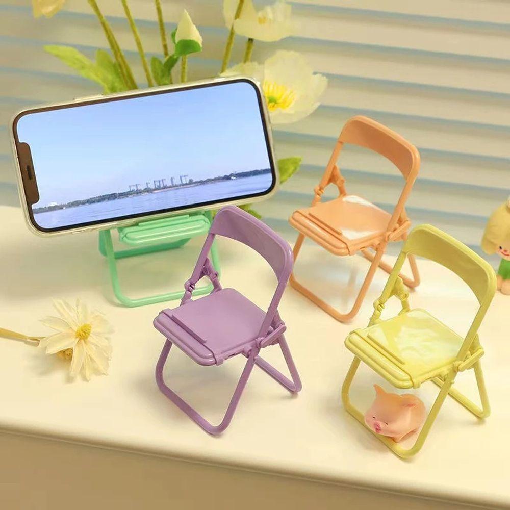 Agustinina Stand Kursi Lipat Kreatif Hadiah Aksesoris Phone Holders Foldable Phone Clip Desktop Chair Stand Meja Phone Holder