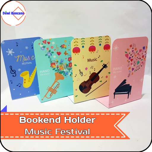 

Pembatas Buku Besi Bookend Holder Book Stand Music Festival