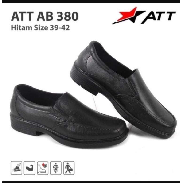 sepatu pantofel ATT AB 380 full hitam sepatu pantofel karet pria