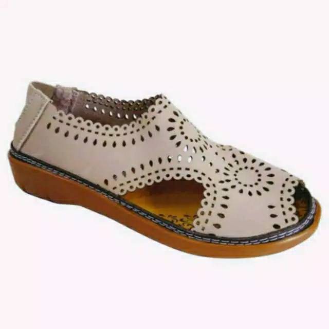 COD Sepatu Sandal Wanita Kulit Laser BN08