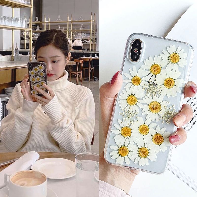 Casing Case Motif Bunga Daisy untuk iPhone 6 6Splus 7 8 Plus X xs max