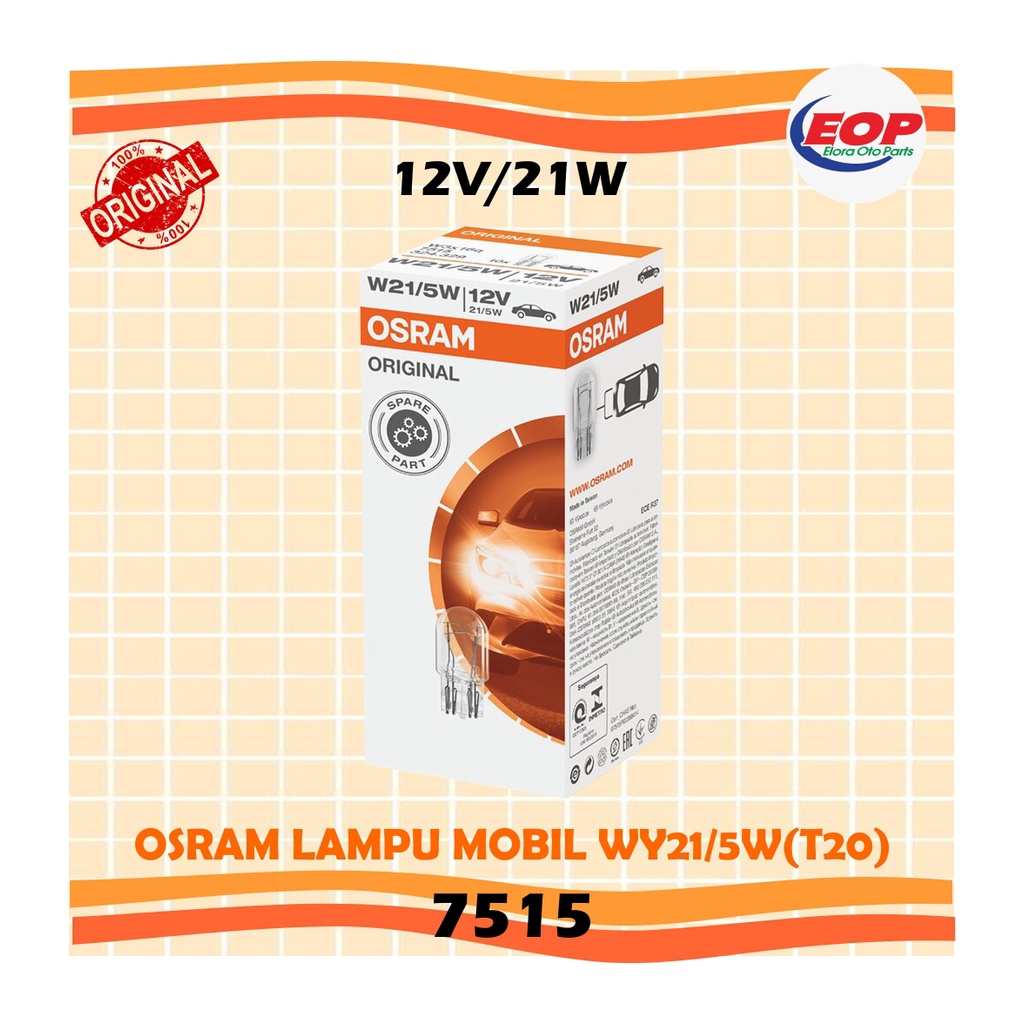 Osram Lampu Mobil W21/5W Original 7515 W3x16q 12V 21W