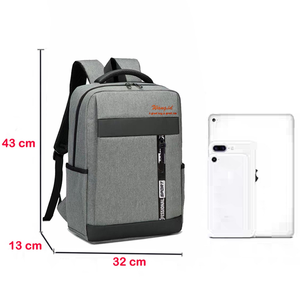 20pcs Tas Backpack Desain Korean 88C037 Tas Pria Ransel Laptop Bahan Kanvas Ori + Bag Cover