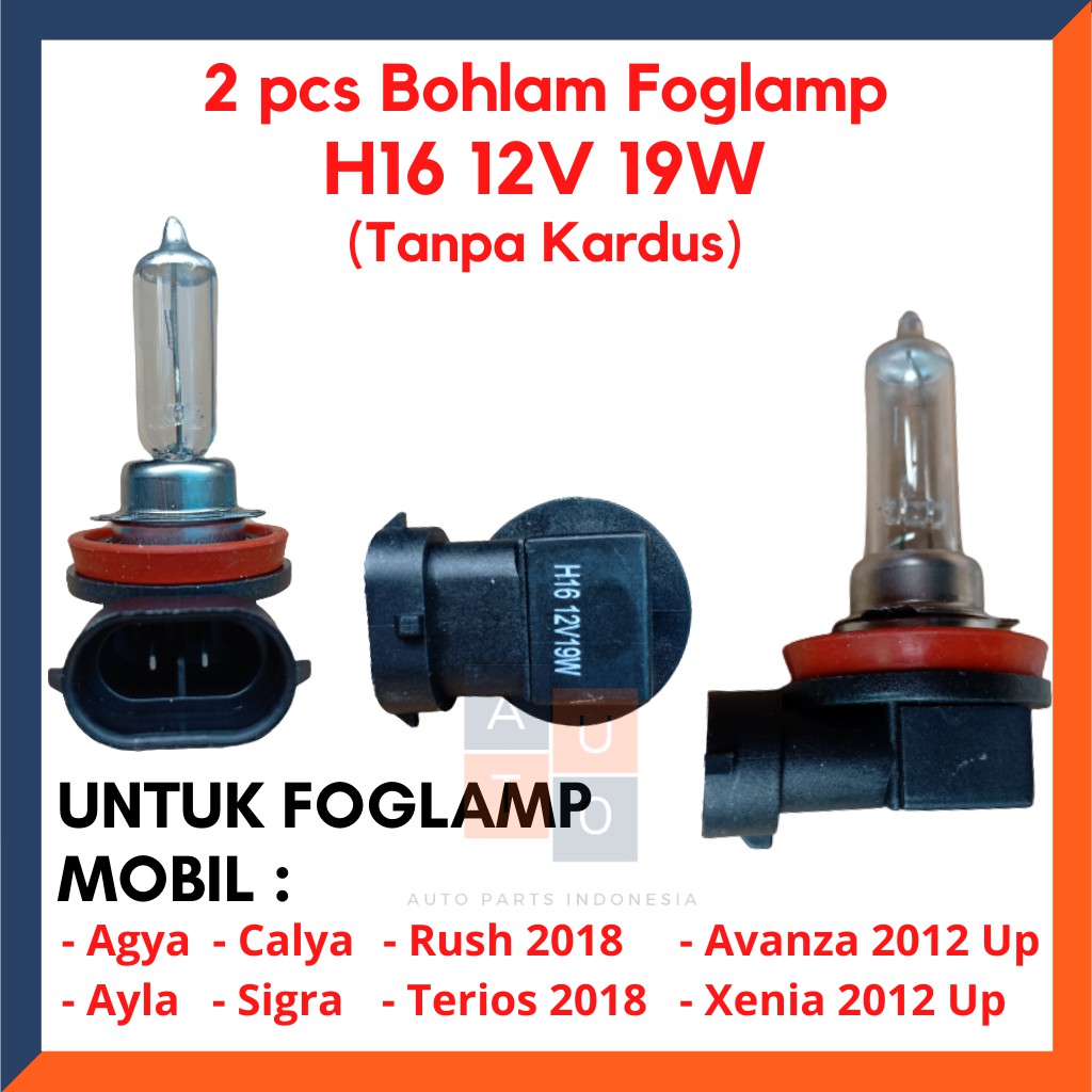 [2 pcs] Bohlam Foglamp H16 12V 19W/ Lampu Foglamp/ Bohlam Foglamp H16 12V 19W