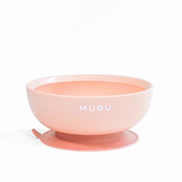 [PROMO] Mugu Anti Spill Suction Bowl Mangkok Bayi Anti Tumpah Pink Merah Muda 450ml