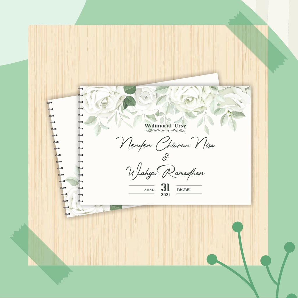 

Custom Guest Book Rustic Smooth / Buku Tamu Pernikahan / Softcover / Custom Nama