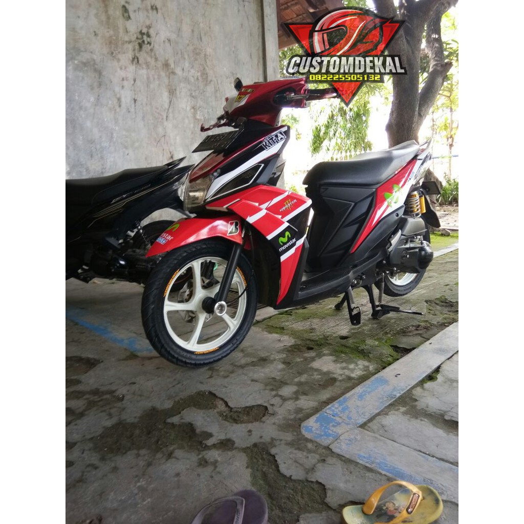 Jual 339 DEKAL DECAL MOTOR MIO M3 I Z STIKER STICKER STRIPING BODY MOVISTAR HITAM Indonesia Shopee Indonesia