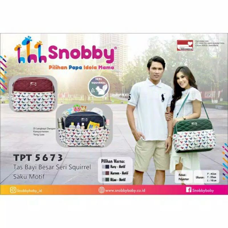 SNOBBY TAS BAYI BESAR SERI SQUIRREL SAKU MOTIF TPT5673