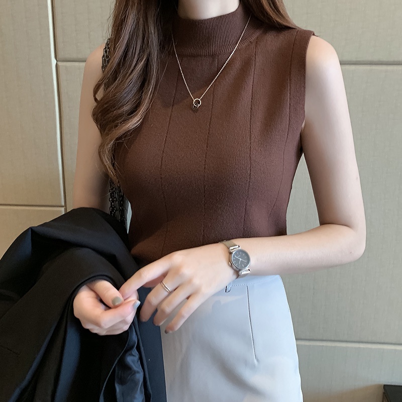 Nicebra Turtleneck Wanita Tanktop Rajut Tengtop Impor Tank Top Import Blouse Korean Lalisa Style 4066