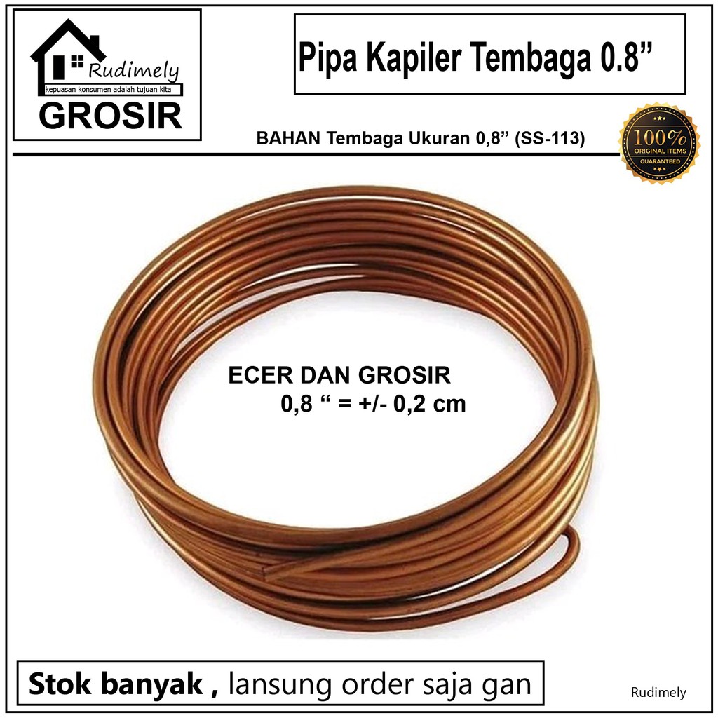 GROSIR Pipa Kapiler AC BAHAN TEMBAGA SS-113 Ukuran 0,08 METERAN