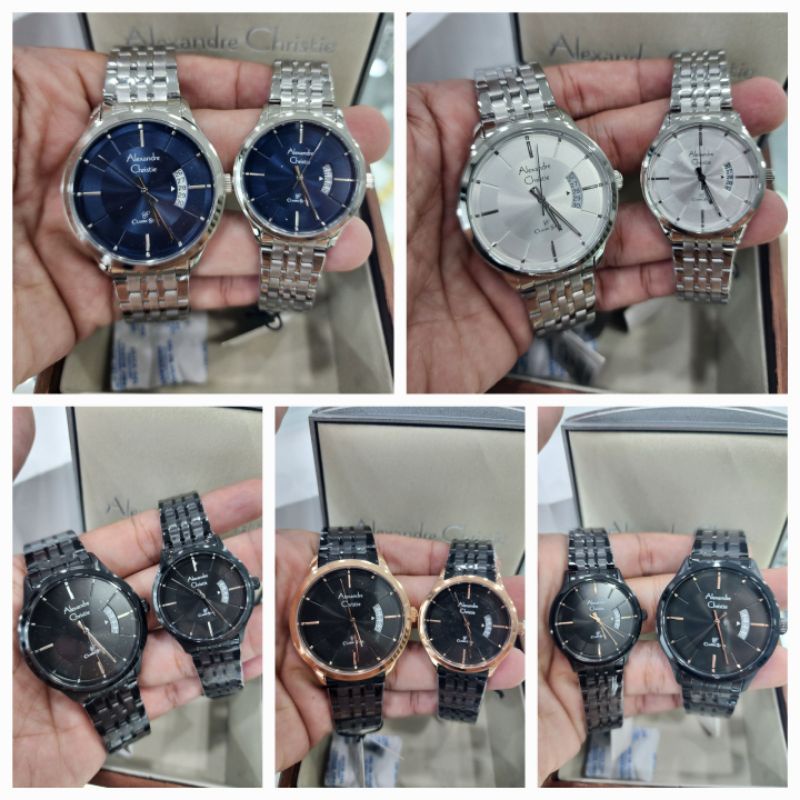 jam tangan couple alexandre christie ac8678 classic stell 8678 original garansi resmi