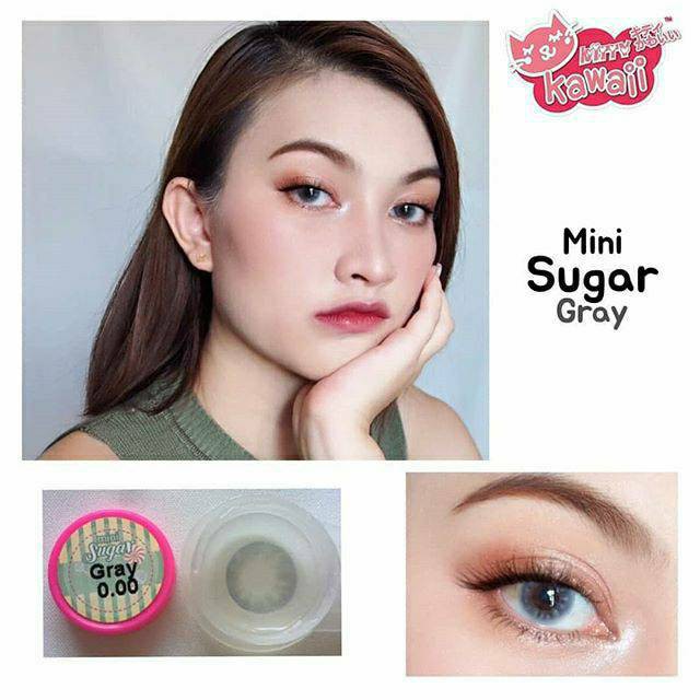 ORIGINAL SOFTLENS KITTY KAWAII MINI SUGAR BROWN GREY soflens softlenses NATURAL