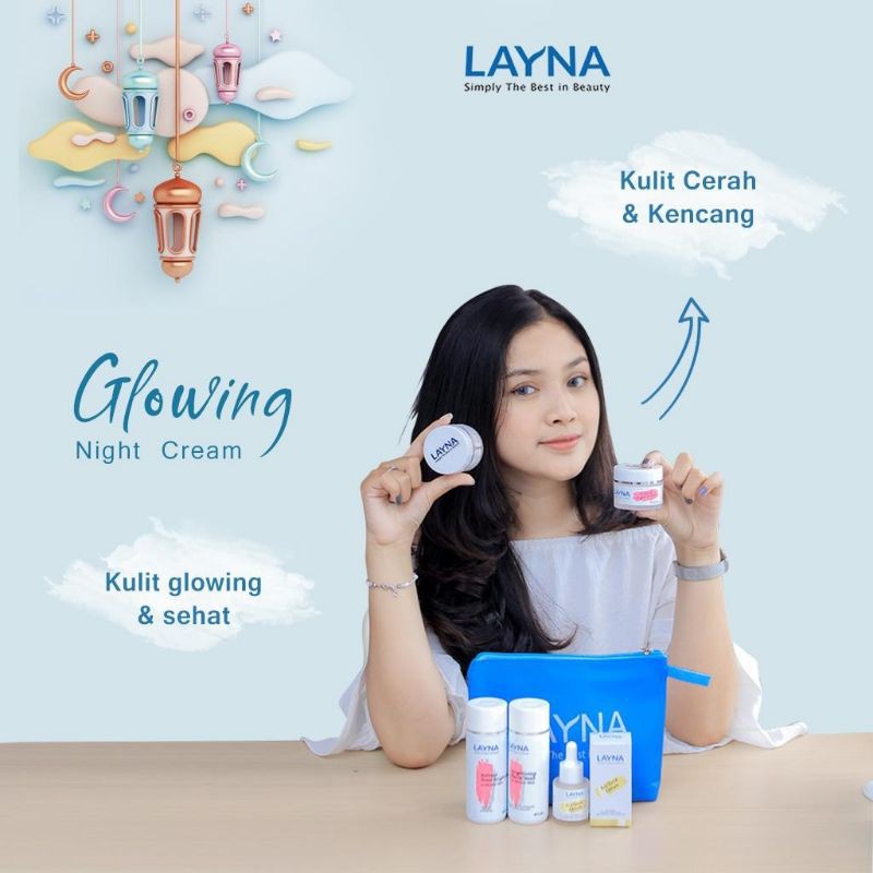 Layna Skincare Paket Glowing Brightening isi 4