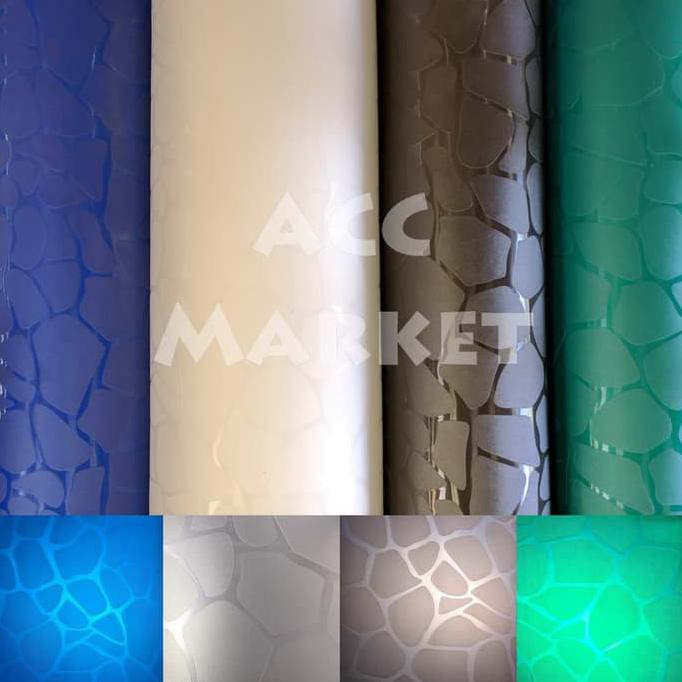 |Ready| Fiber Pelapis Pagar Motif Batu Plat Penutup Tutup Plastik Piber Viber - Putih