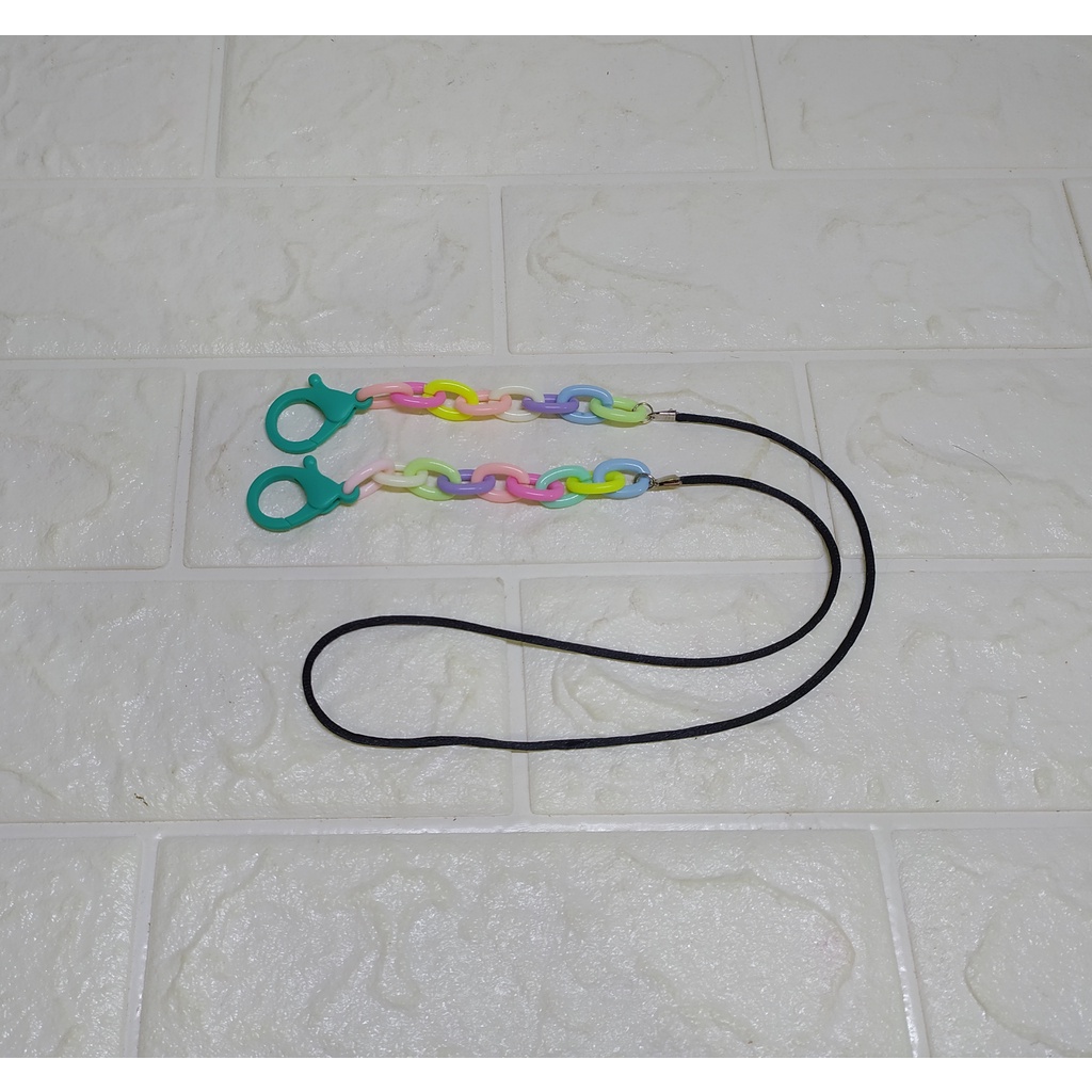 Strap Masker Rantai Pelangi Simple - Strap masker Cantik