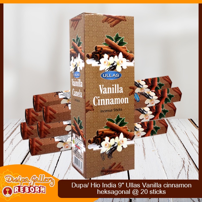 Dupa Hio India Wangi Vanilla Cinnamon Ullas hexagon 1 box 6pcs @20stk