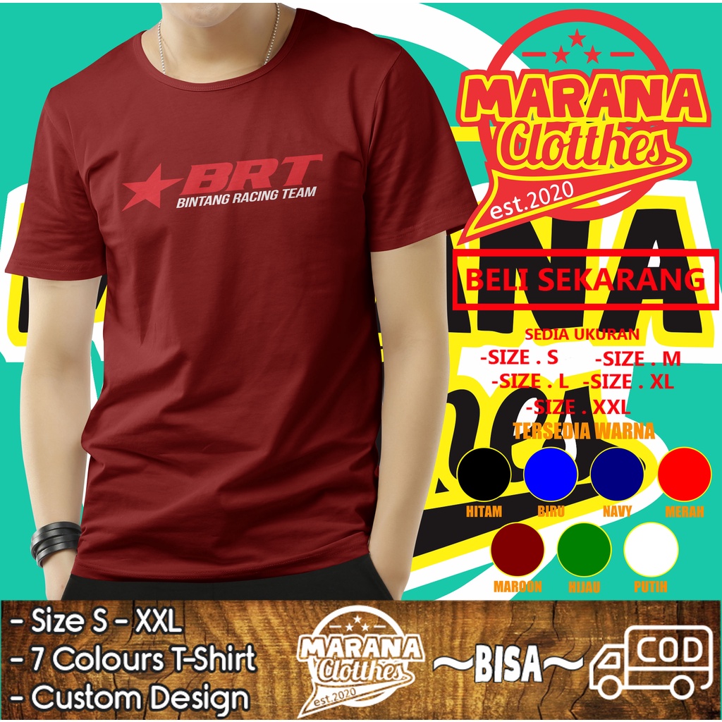 Kaos BRT Bintang Racing Team Logo Baju Otomotif