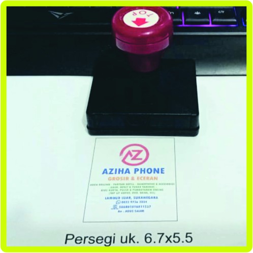 

Stempel Flash Persegi Ukuran 6.7x5.5cm nama tandatangan, lunas stample, stemple onlineshop, stampel