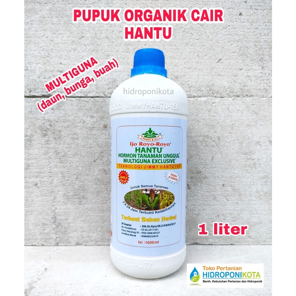 pupuk HANTU MULTIGUNA 1 LITER - pupuk HANTU 1 LITER -  pupuk organik cair -  pupuk daun - pupuk bunga - pupuk buah - pupuk jimmy hantu 1 liter