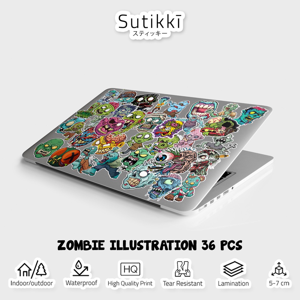 Sutikki | Sticker Pack Zombie Zombi Die Cut Stiker Laptop Aesthetic | Horror Hypebeast Hype Beast