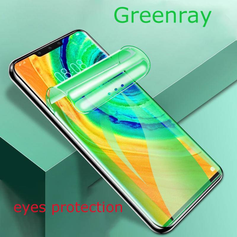 Untuk Iphone14 12 11 13 Pro Max Mini Plus HD Pelindung Layar Hydrogel Film Full Cover Proteksi Untuk iPhone 6 6s 7 8 Plus SE 2020 2022 Green light Film