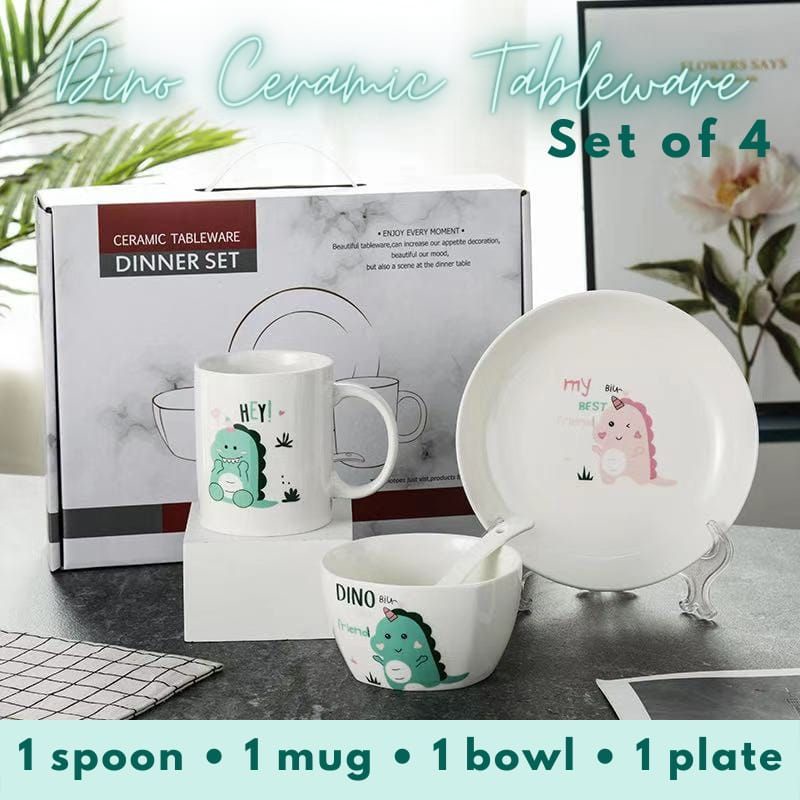 DINO CERAMIC TABLEWARE set 4 pcs