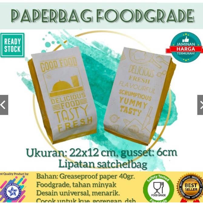 

(TERLARIS) Dijual #Paperbag #Kantong #Bungkus Makanan #Kantong Kertas #Foodgrade