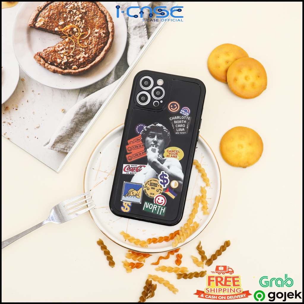 Aesthetic Stickers Soft Case Lens Cover for iPhone 6 7 8 PLUS X XS XR 11 12 MINI PRO MAX