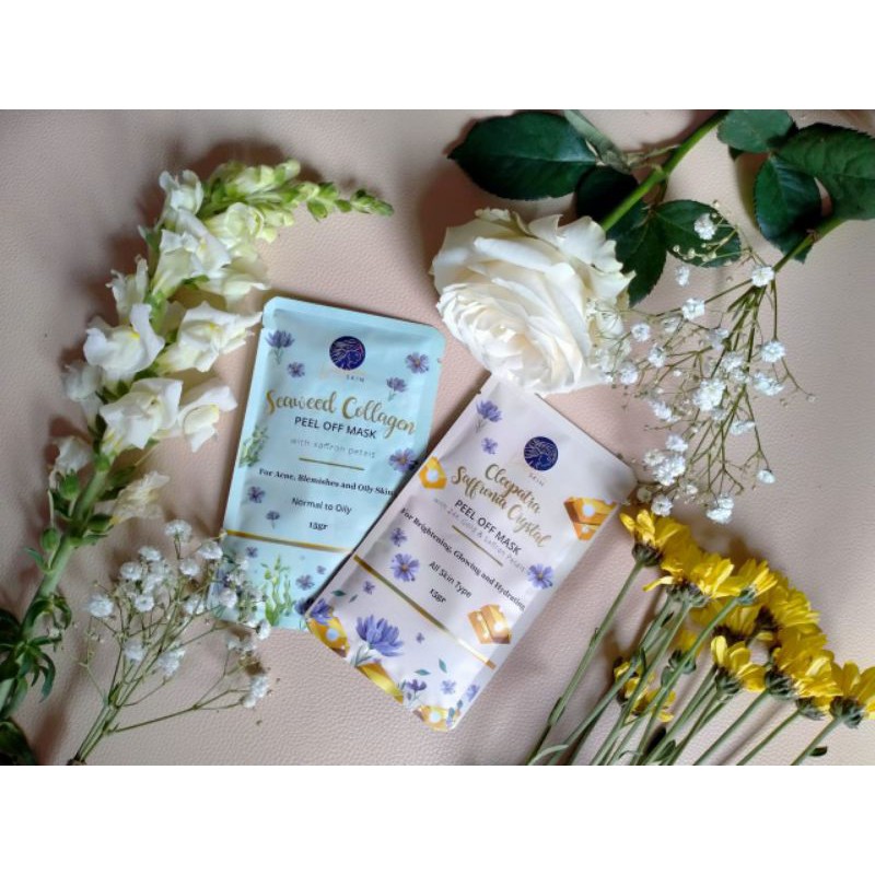 (READY) Cleopatra Saffronia Crystal peel off mask by delmora skin