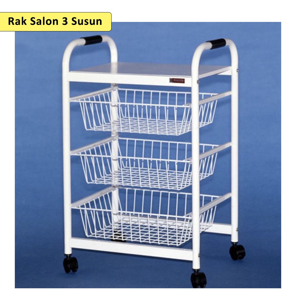 Bagus Rak Dorong 3 Susun / Tingkat - Salon / Dapur Serbaguna Master [ 52x40x82cm ] Murah Premium