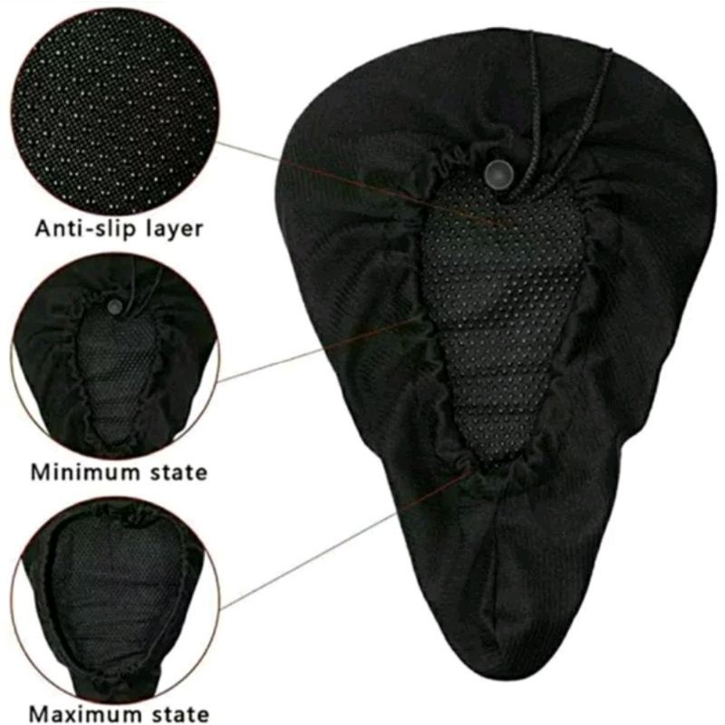 Cover sadel gel sepeda silicone gel empuk tebal sarung bungkus pembungkus saddle jok SELI MTB