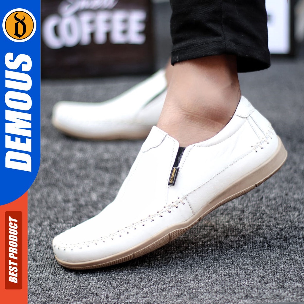 DEMOUS Divoc - Sepatu Casual Slip On Slop Pria Kulit Asli