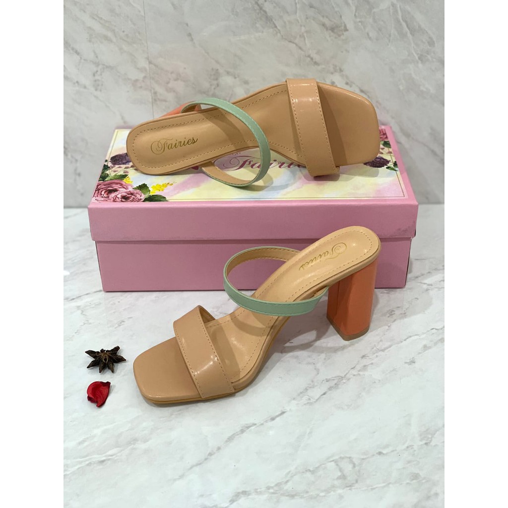 [7.7 Boombastis Sale⚡] - SANDAL WANITA MYCENA FS02 BLOCK HEEL SANDALS