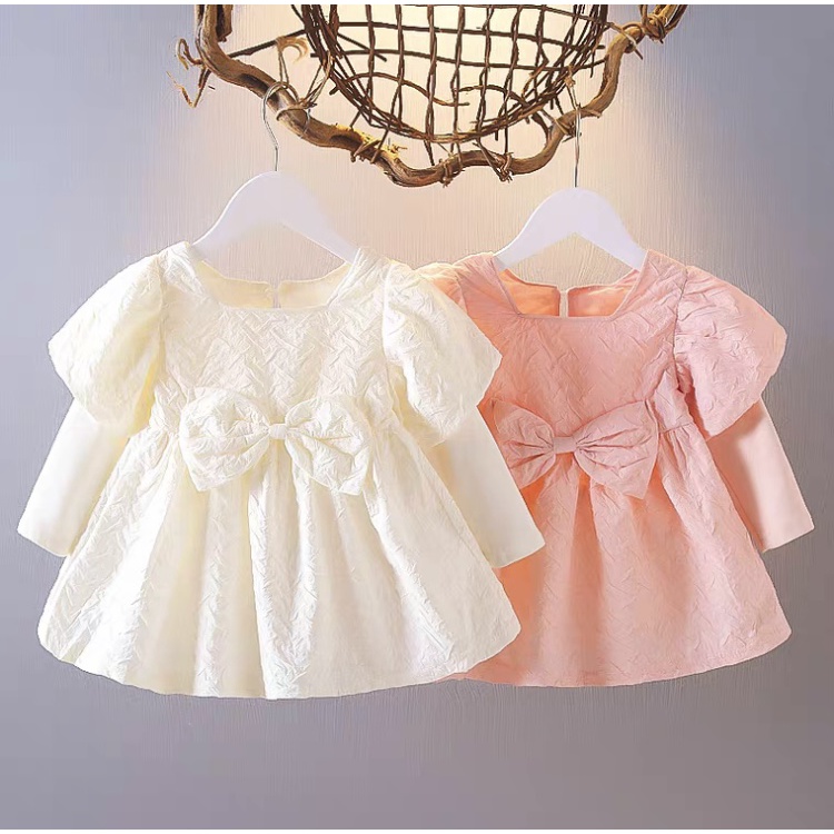 INCESSBABY Dress Gaun Baju Anak Bayi Perempuan Cewek Import Korea Newborn Lebaran Aqiqah Baptis Puti