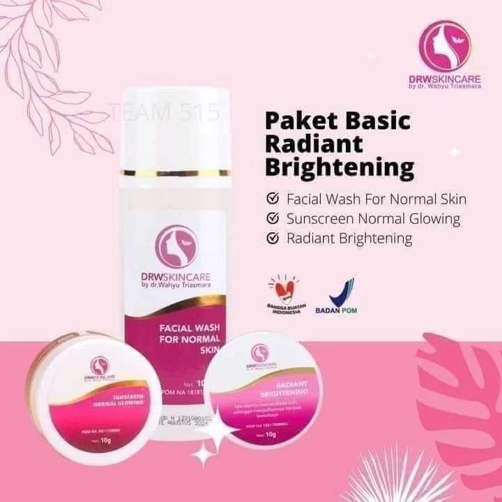 Drw Skincare Paket krim flek hitam drw skincare/ jual radiant brightening flek hitam Free Pouch