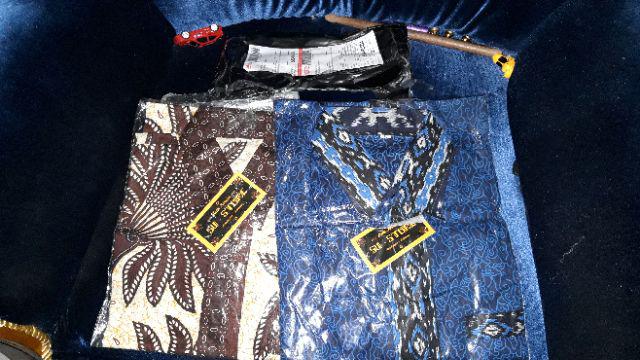 Kemeja Batik Fashion Motif Megamendung Biru Lengan Pendek