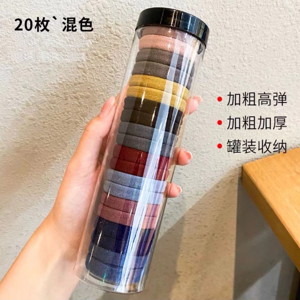 20Pcs Ikat Karet Rambut TABUNG Korea Wanita Kualitas Premium bentuk Botol Tube Korean Jepang Fashion Barel