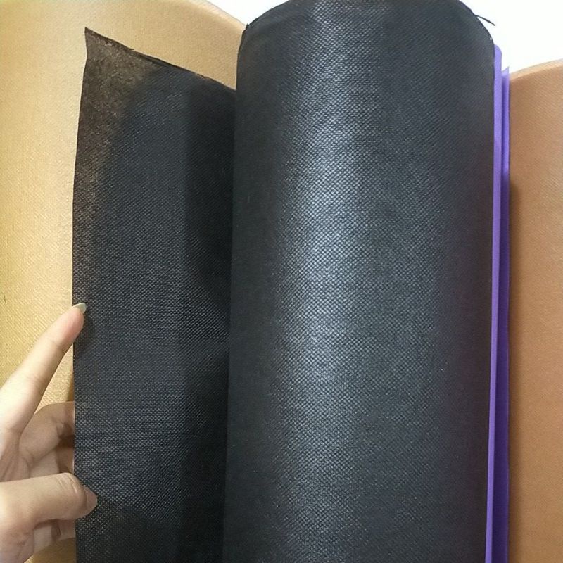 Tissue Kertas /Tissue furing/ Kain Hand Bouquet/ Spunbond gsm mix /kain furing/kain spunbond per meter-Hitam 75gsm