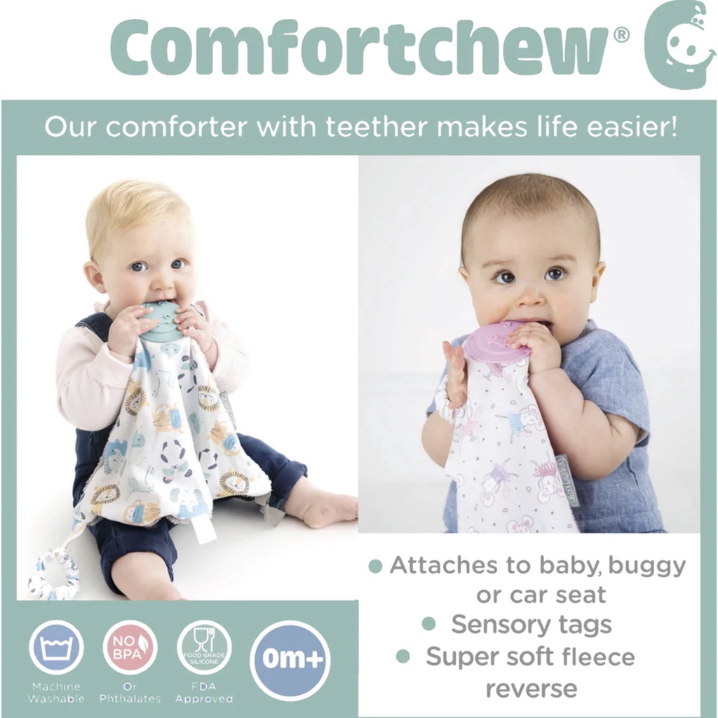 Cheeky Chompers Comfortchew - Cuddle Blankie Comforter Baby Chomper Anak Bayi Teether Teething Toy Selimut Baby