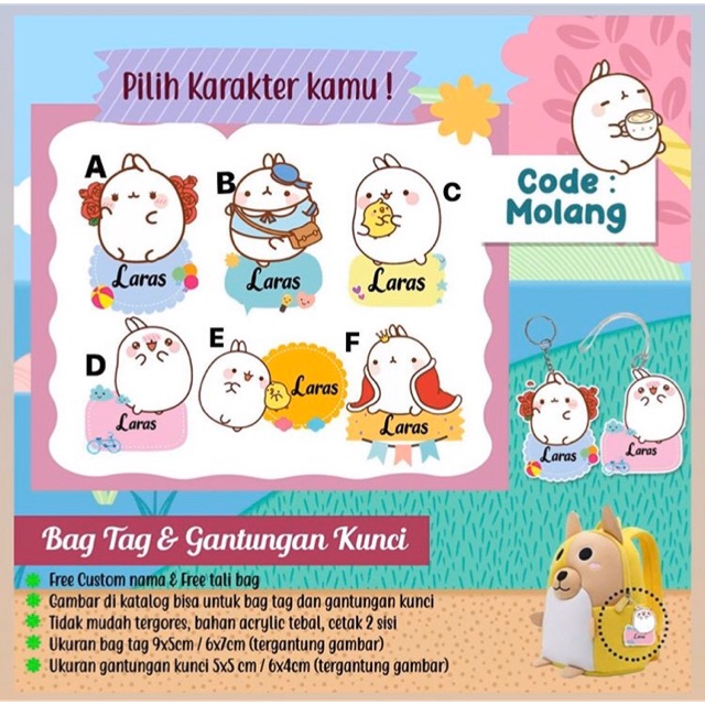 MOLANG || BAG TAG || GANCI / GANTUNGAN KUNCI