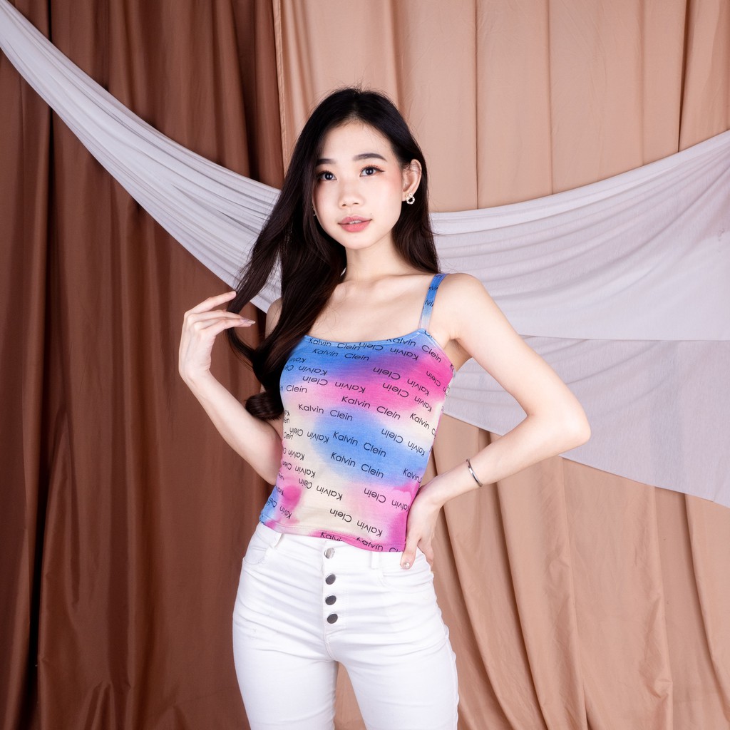 Korean Knit Tank Top | TANK TOP TALI RIB |SALE MURAH 1 KG MUAT 12PC-TDYE CK CREAM