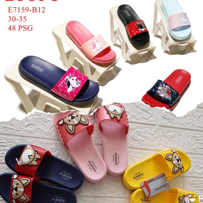 SANDAL SELOP ANAK LUOFU/ SANDAL SLOP KARET IMPORT
