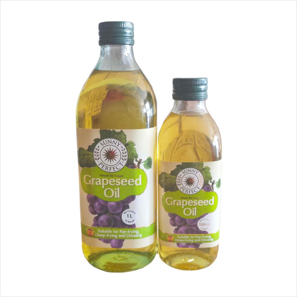 SUNNY PERFECT GRAPESEED OIL 1 LITER - MINYAK BIJI ANGGUR HALAL IMPORT