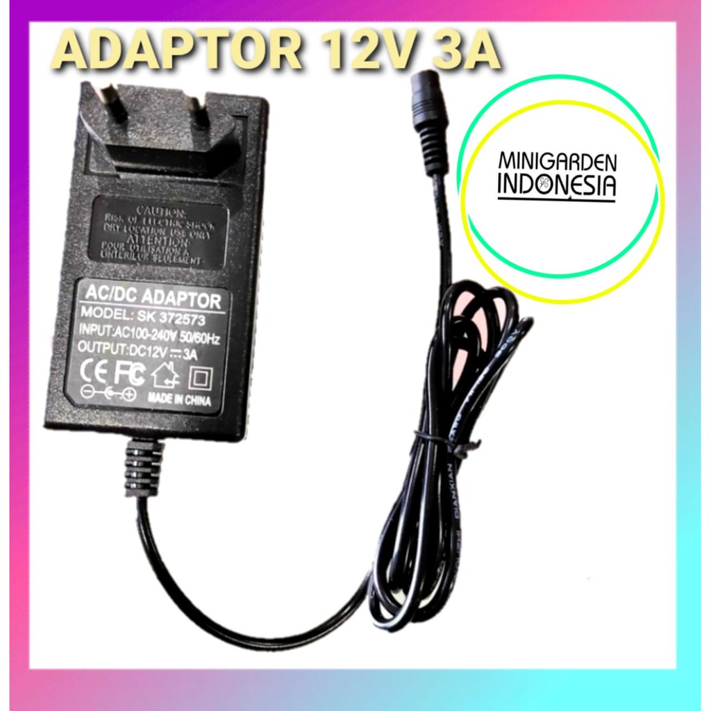 ADAPTOR 12V 3A power supply untuk pompa dc  lampu LED atau CCTV