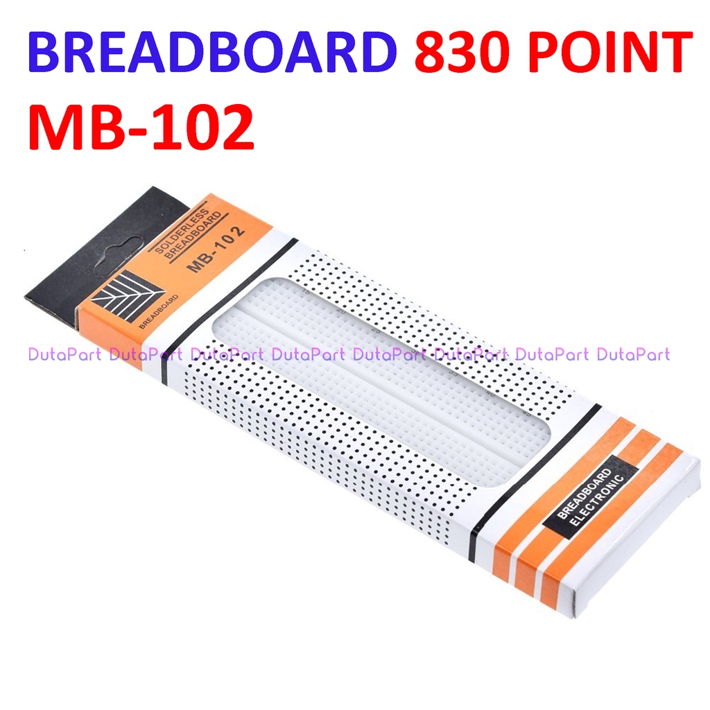 Breadboard Mini Solderless 830 Point Lubang MB-102 Prototype Arduino