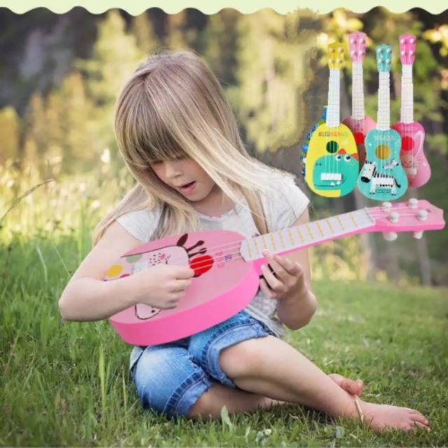 MOMBABY1 Mainan Gitar Ukulele Anak atau Kado Mainan Anak Alat Musik Gitar