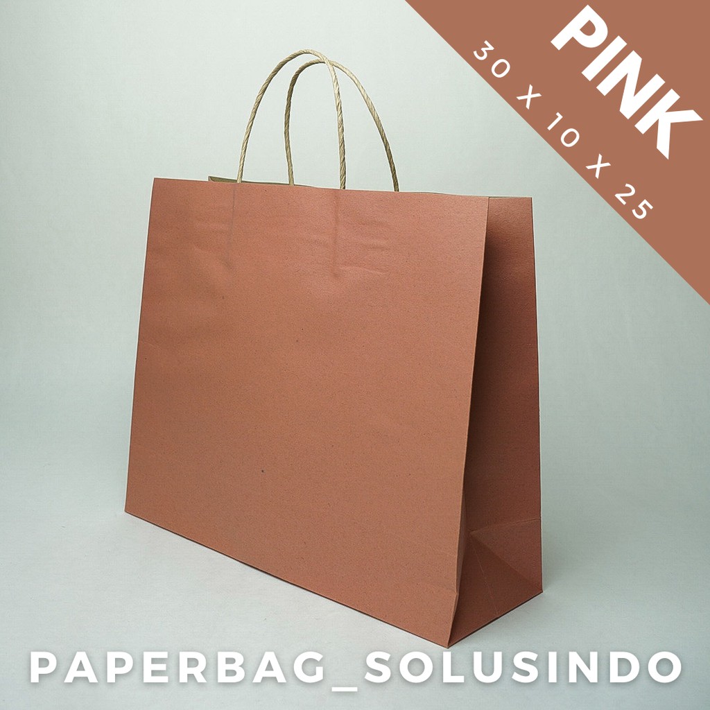 

[Min pemesanan 5] Paperbag / Kantong Kertas Warna 30x10x25 cm Pink Dark Salmon / Paperbag Pink Dark Salmon